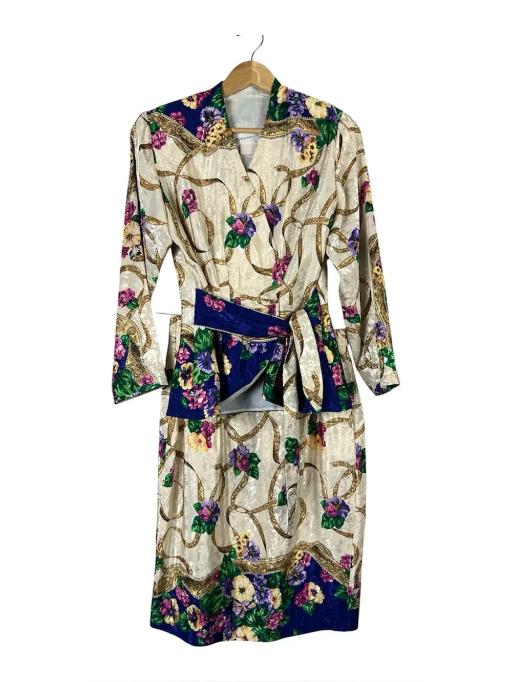 Vintage Brenner 80s/90s Floral & Baroque Two Piece Skirt Set Size L - Picture 1 of 7